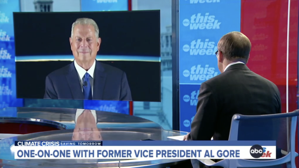 Vice President Al Gore speaks to Jonathan Karl on ABC's This Week on Sunday.