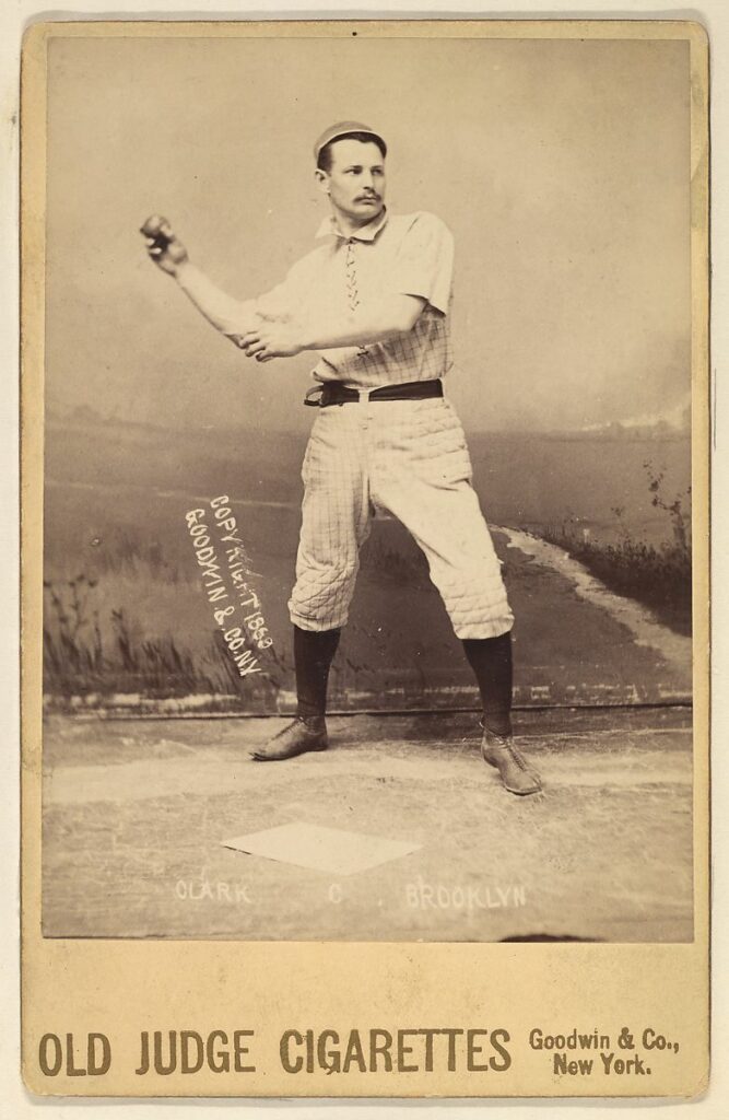 1888 Old Judge Tobacco Cigarette Baseball Player Card Watching the