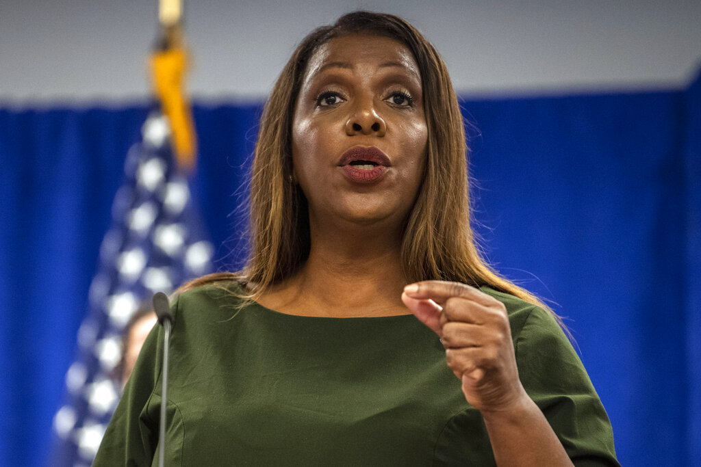 The New York attorney general, Letitia James, during a press conference September 21, 2022.