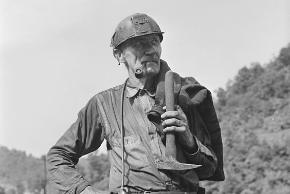 A coal miner at Wyoming County, West Virginia, in 1946, by Russell Lee.