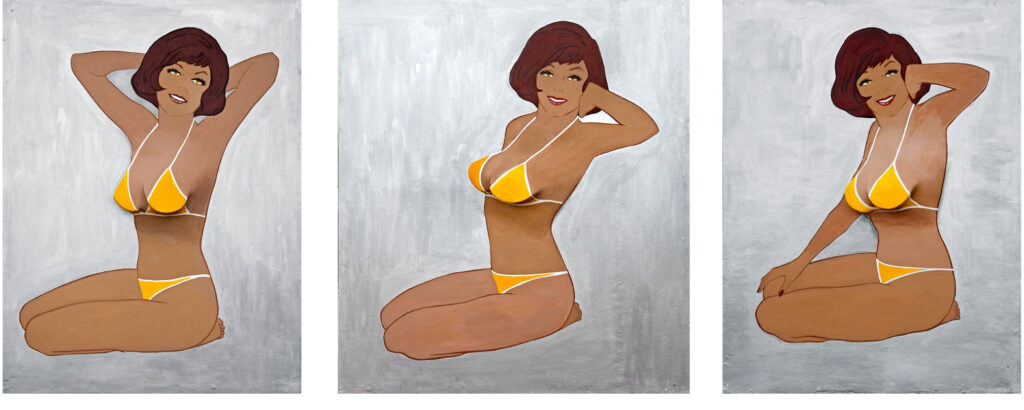 Triptych II, Beach Girl. Acrylic on epoxy coated Styrofoam. 1963.