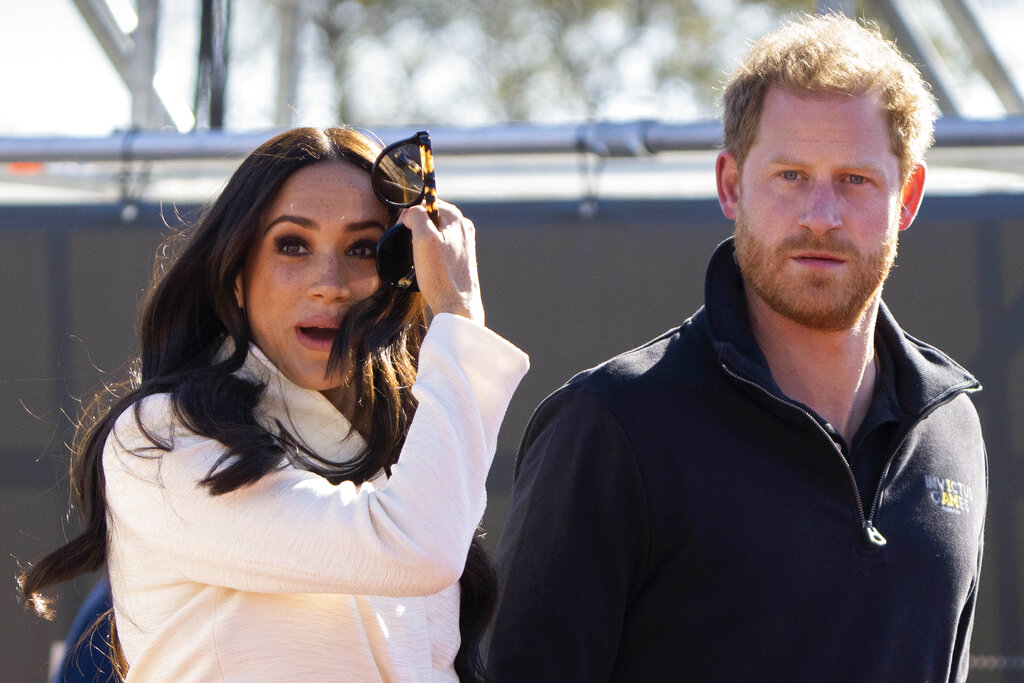 Prince Harry and Meghan Markle, Duke and Duchess of Sussex visit the track and field event at the Invictus Games at the The Hague, Netherlands.