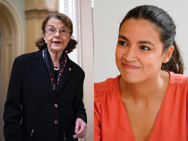 Feinstein Faces Angry Calls for Resignation From AOC as Ailing Senator