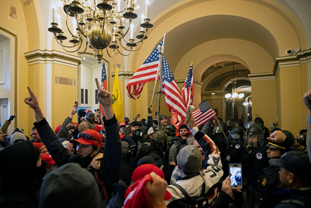 Supporters of President Trump at the Capitol on January 6, 2021.