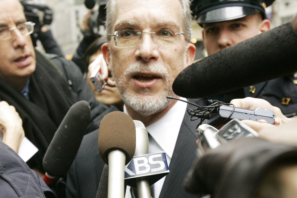 FILE - In this March 5, 2007, file photo, Evans Revere, then president of the Korea Society and a former Asia specialist at the State Department, talks to reporters after a meeting with North Korea's deputy foreign minister and chief nuclear negotiator, in New York. Out of the limelight, and sometimes in secret, a small corps of former U.S. diplomats and intelligence officials, often working with academic specialists, meet regularly with high-ranking North Koreans. They discuss everything from the details of North Korea's nuclear program to the concerns of the effects of international trade sanctions on Pyongyang. (