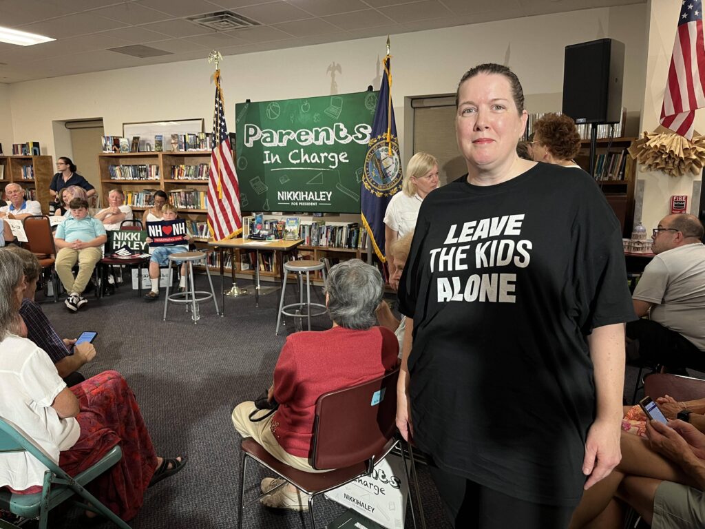 A New Hampshire state representative, Katherine O'Brien, at the Founders Academy, Manchester, New Hampshire on September 6, 2023.