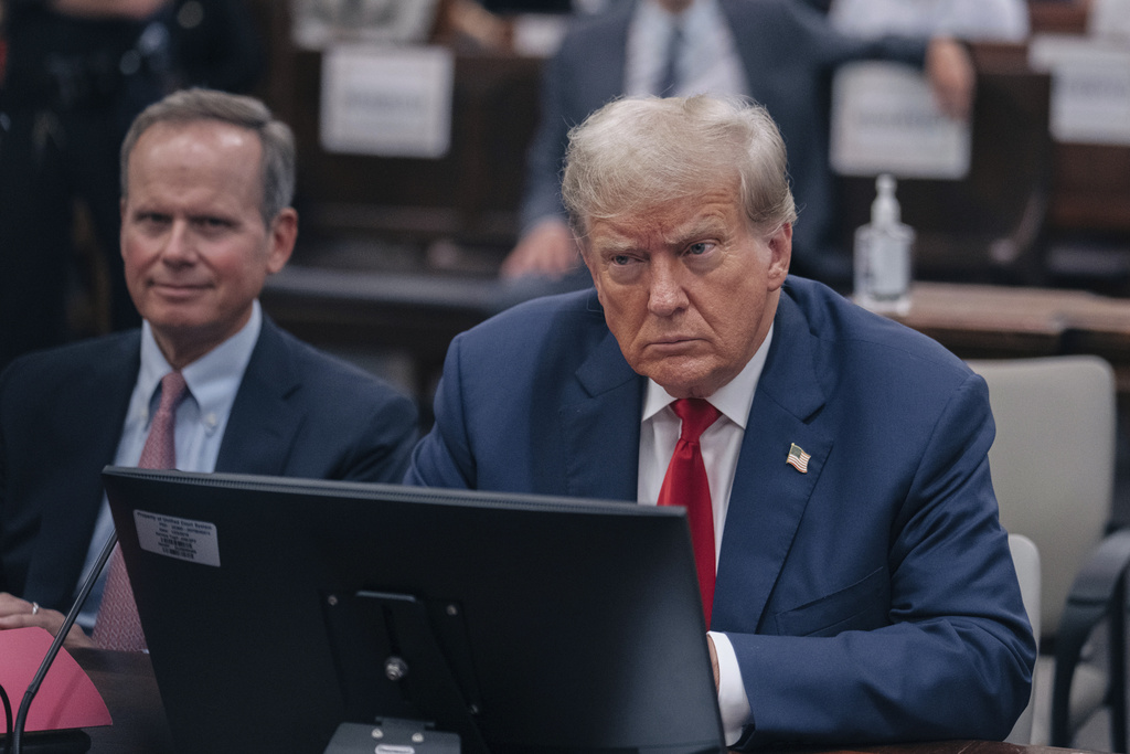 President Trump during his civil fraud trial at the state supreme court building at New York, October 4, 2023.