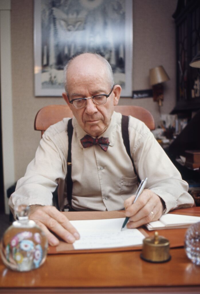 Charles E. Burchfield writing at his desk, Gardenville, New York, 1966 Original color slide by William M. Doran Burchfield Penney Art Center, Charles E. Burchfield Archives, Gift of William M. Doran, 1966 “Reproduced with permission from the Charles E. Burchfield Foundation and the Burchfield Penney Art Center”