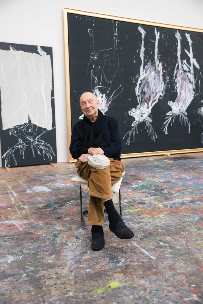 Georg Baselitz in his studio, Ammersee, Germany, 2023 Photo: Christoph Schaller Courtesy the artist and Gagosian