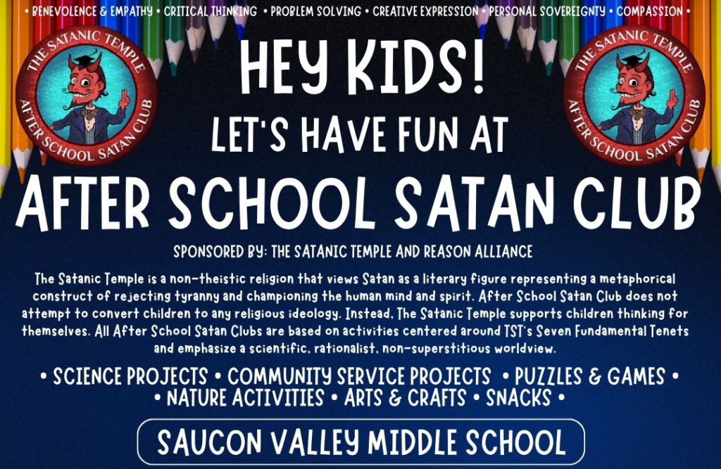 A flyer for the After School Satan Club.