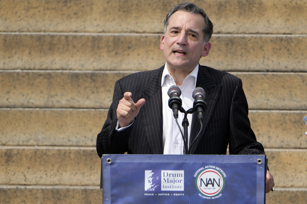 Rabbi David Wolpe with the Anti-Defamation League speaks at the 60th Anniversary of the March on Washington at the Lincoln Memorial in Washington, Saturday, Aug. 26, 2023.