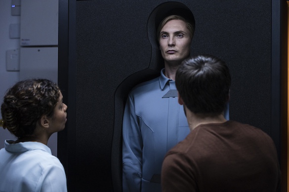 Georgina Campbell, Mark Rowley and Eamon Farren in 'T.I.M.'
