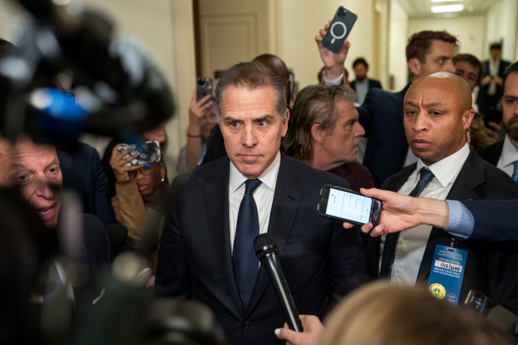 Hunter Biden departs a House Oversight Committee meeting on January 10, 2024, at Washington, D.C.