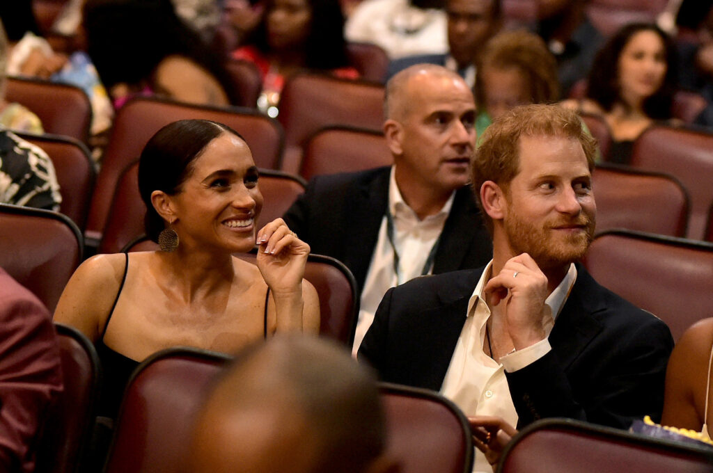 Meghan, duchess of Sussex and Prince Harry, duke of Sussex, attend the premiere of 'Bob Marley: One Love' at Kingston, Jamaica, in January.