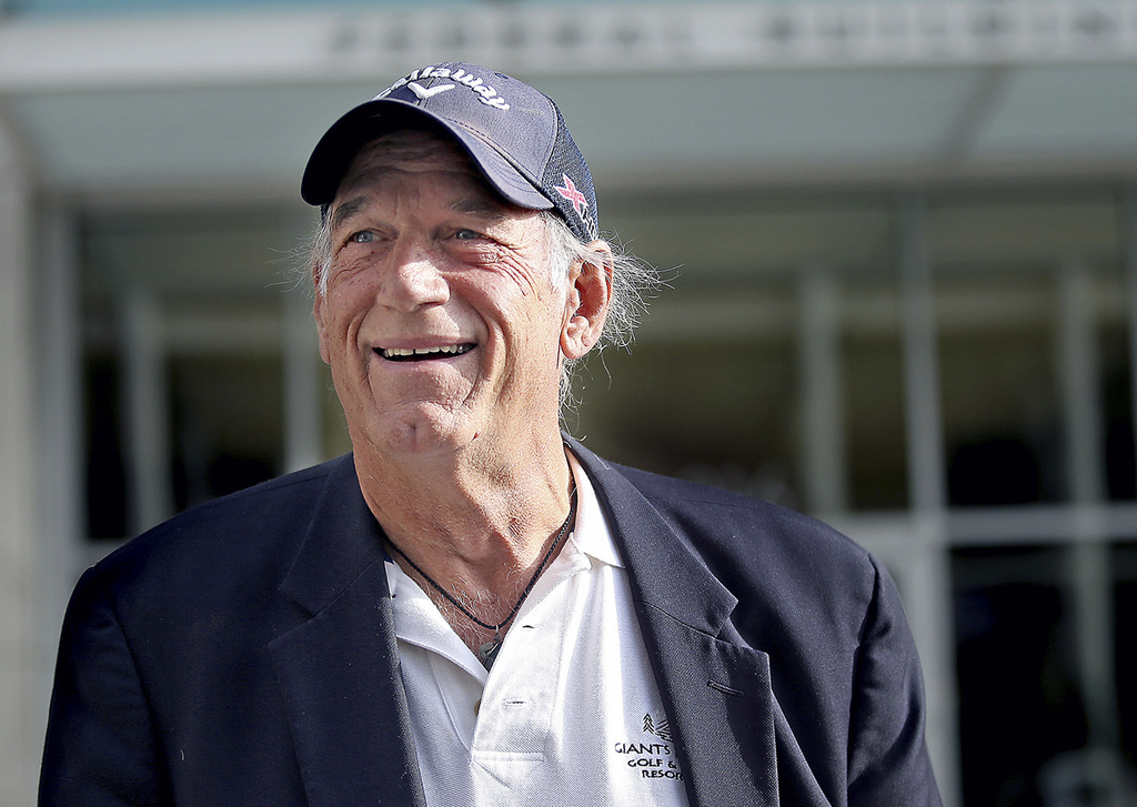 FILE - Former Minnesota Gov. Jesse Ventura talks to reporters outside the federal building in St. Paul, Minn., on Oct. 20, 2015. Robert F. Kennedy Jr., is having conversations with vice presidential candidates as he gets closer to announcing his runningmate for his independent presidential bid. Kennedy told the New York Times that NFL quarterback Aaron Rodgers and former Minnesota Gov. Jesse Ventura are at the top of his list.
