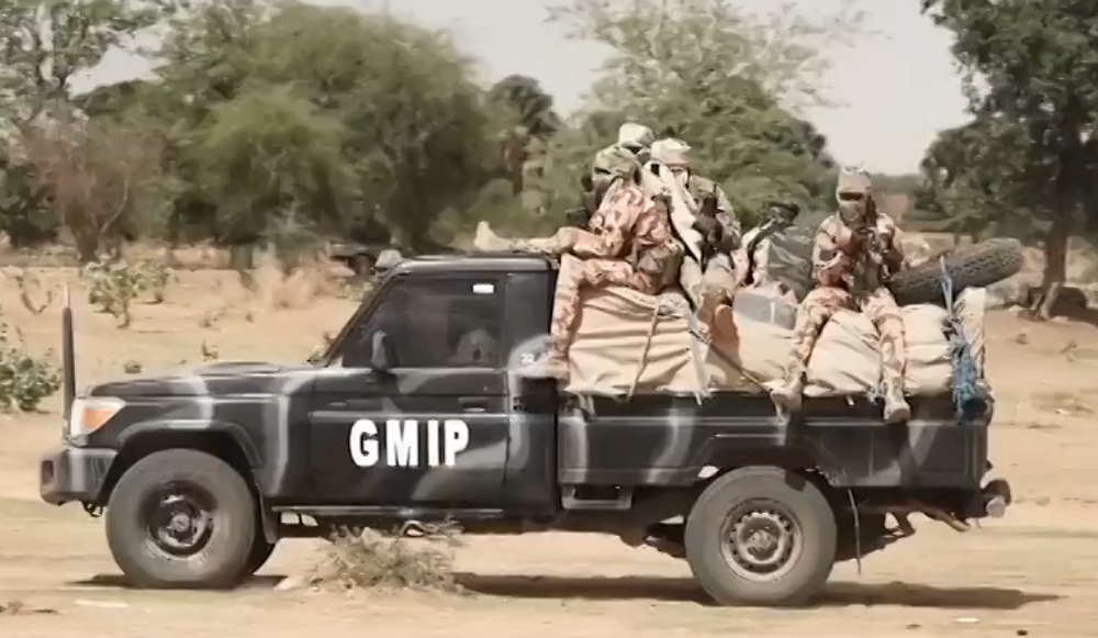 Members of a Chad police unit patrol the border with Sudan as refugees flee the civil war there, May 22, 2023.