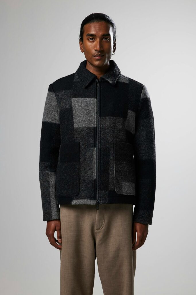 NN07 Gael Jacket in Sable Check.