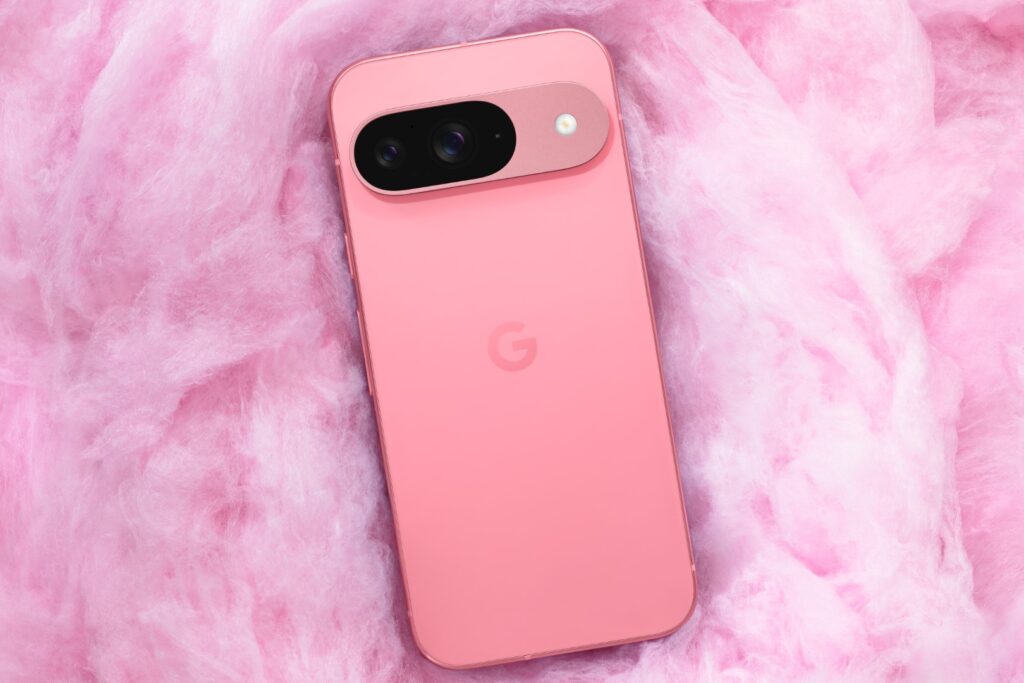 Pixel 9 in Peony Pink.