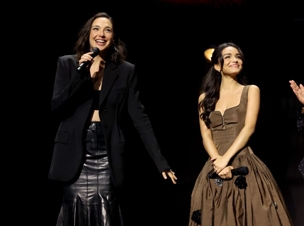 Gal Gadot and Rachel Zegler appear at the Disney Entertainment Showcase at D23: The Ultimate Disney Fan Event at Anaheim, California on August 09, 2024.