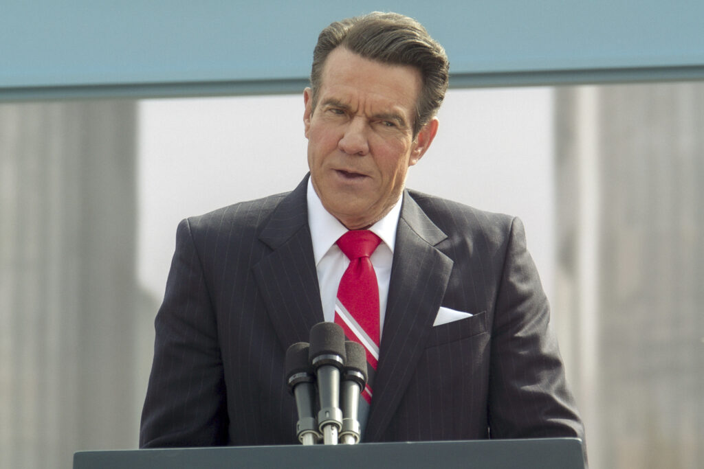 This image released by ShowBiz Direct shows Dennis Quaid in a scene from "Reagan."