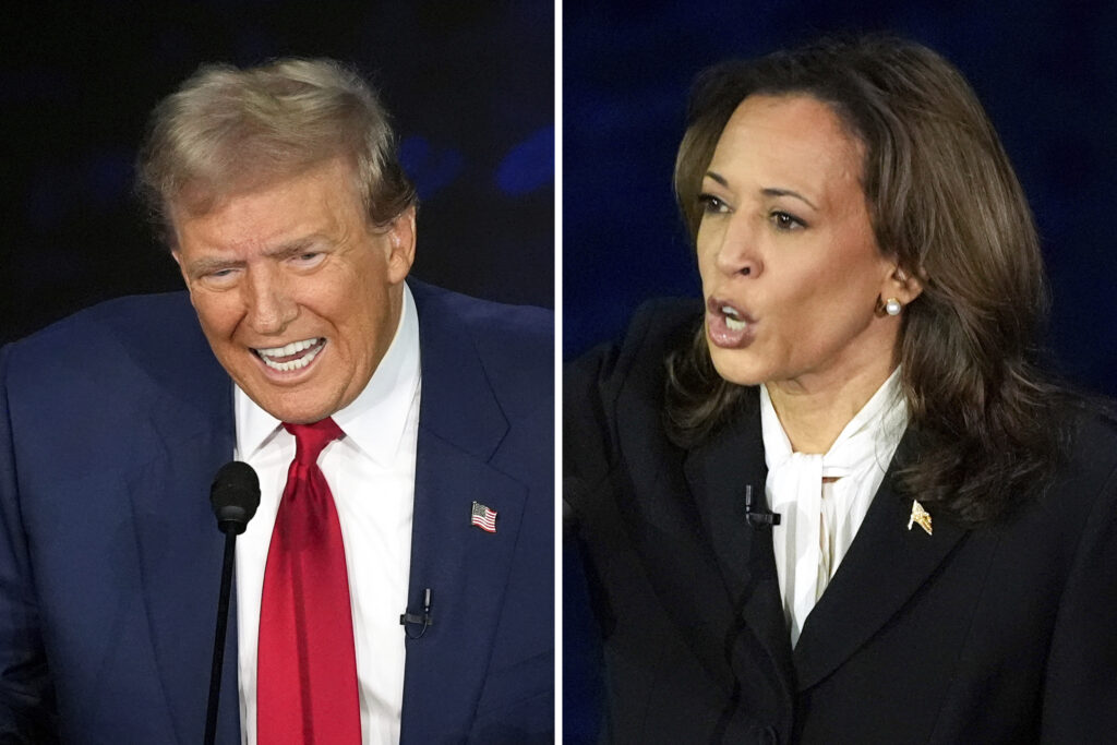 President Trump and Vice President Harris debating on September 10, 2024, at Philadelphia.