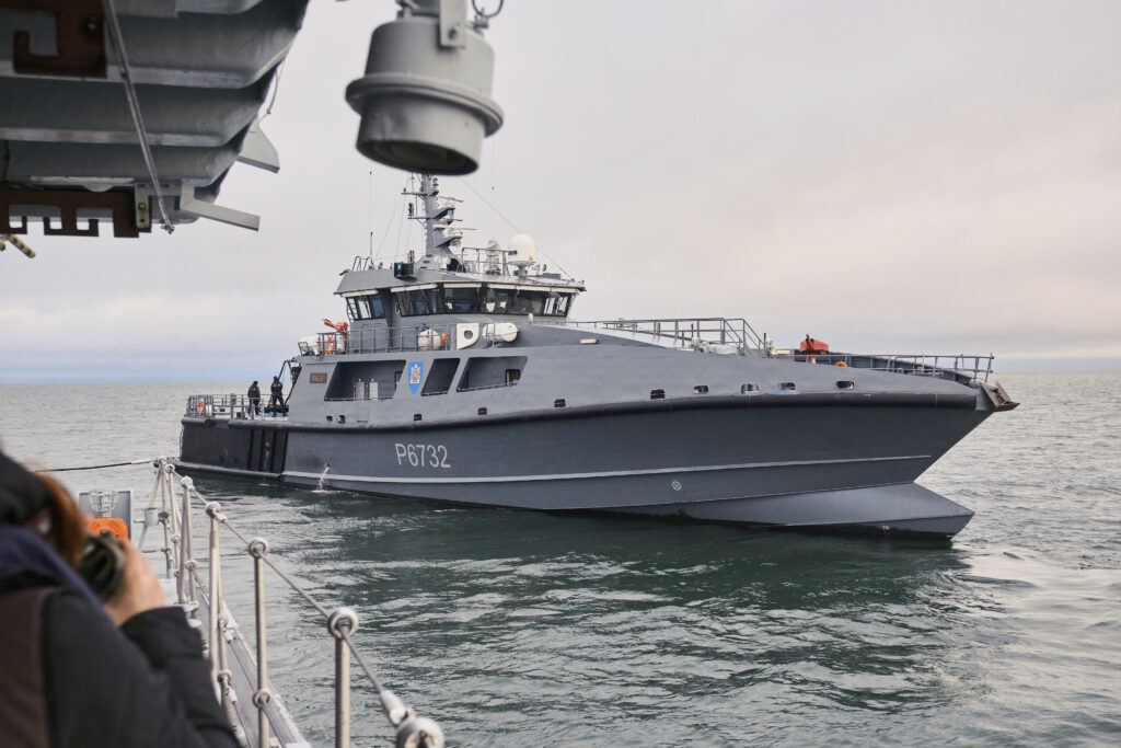 Estonian naval ships sail in the Baltic Sea on Thursday, Jan. 9, 2025, as part of stepped-up NATO patrols in the region following suspected sabotage of undersea cables