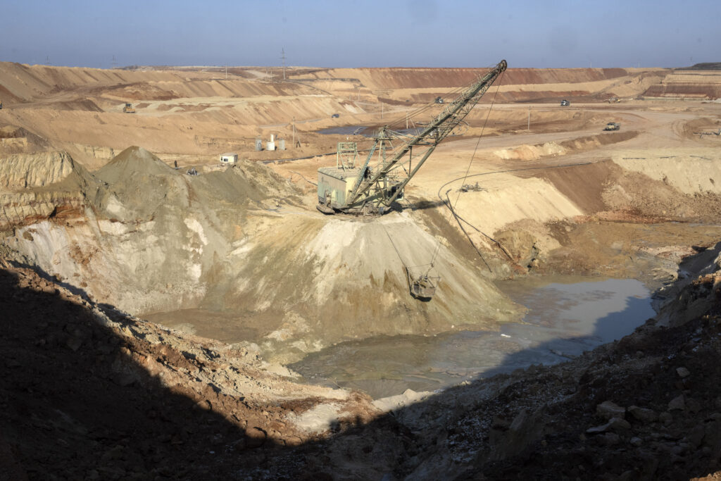 FILE - A view of an ilmenite open pit mine in a canyon in the central region of Kirovohrad, Ukraine, Wednesday, Feb. 12, 2025.