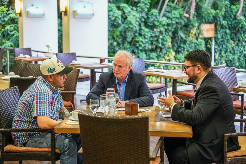 El Salvador President Bukele shared this photo of Senator Van Hollen's meeting with Kilmar Abrego Garcia on April 17, 2025.