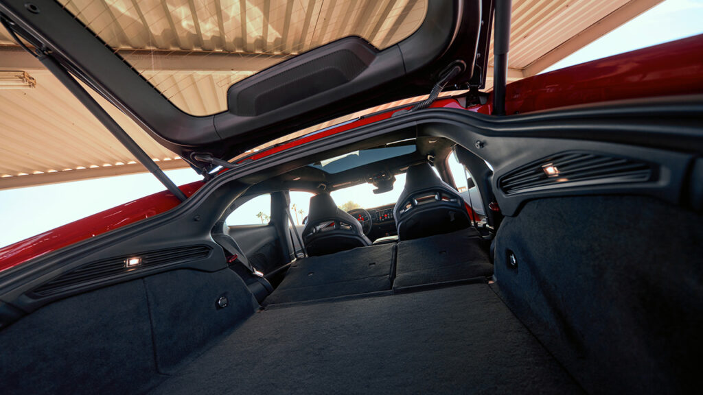 The Charger Daytona has a hatchback cargo area instead of a separate trunk.