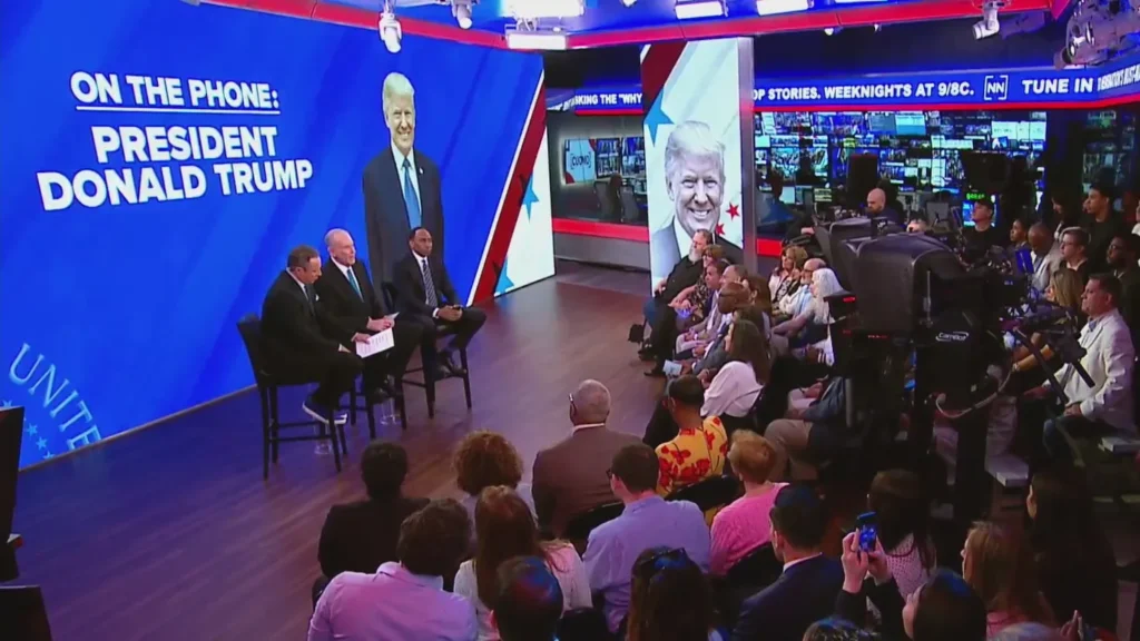 President Trump held a town hall event with NewsNation to mark his 100 days in office, moderated by liberal journalist Chris Cuomo — brother of Andrew Cuomo — and Bill O’Reilly, the conservative who left Fox News in 2017.