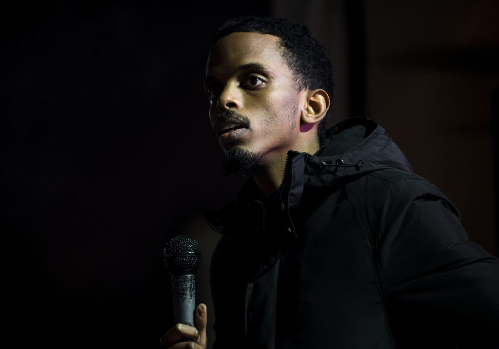 Minnesota state senator and Minneapolis mayoral candidate Omar Fateh speaks during a vigil on December 31, 2020, in Minneapolis. Stephen Maturen/Getty Images
