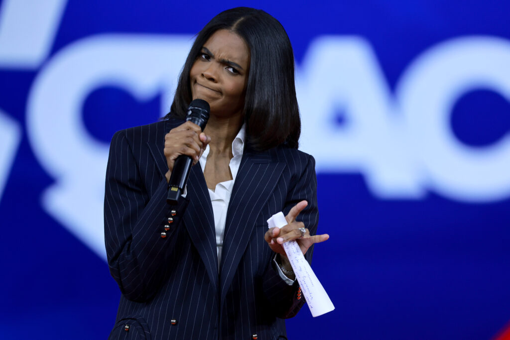 Podcaster Candace Owens speaks during the Conservative Political Action Conference in Orlando, Florida on February 25, 2022.