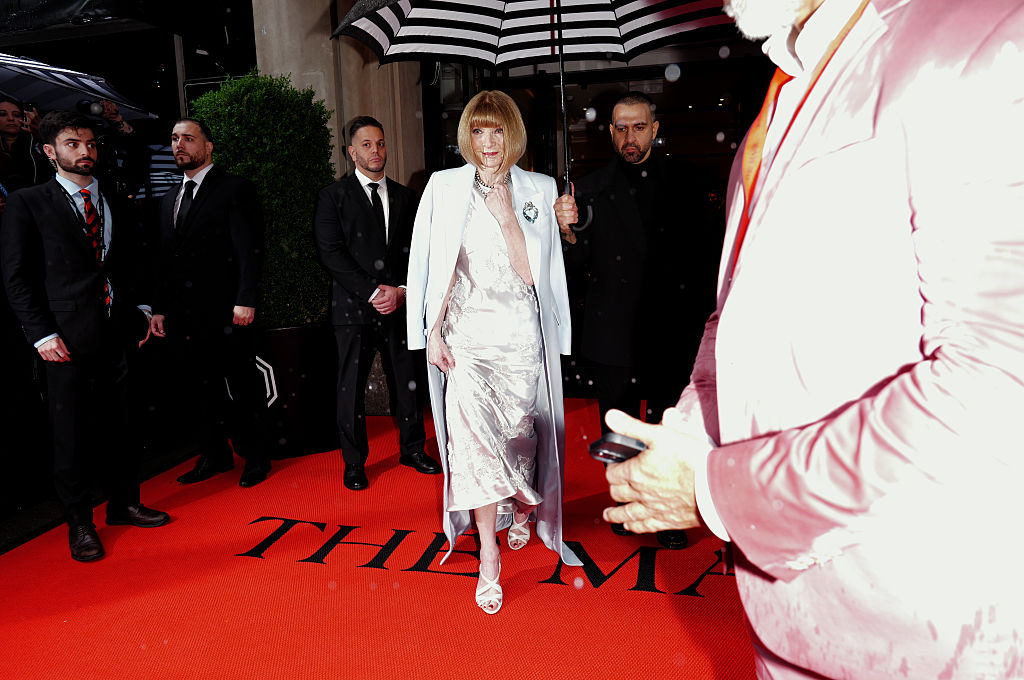 Anna Wintour attends The Mark Hotel Met Gala departures at The Mark Hotel on May 05, 2025 at New York City.