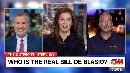 Bill de Blasio and Bill DeBlasio appear on "Erin Burnett OutFront," meeting face to face for the first time.