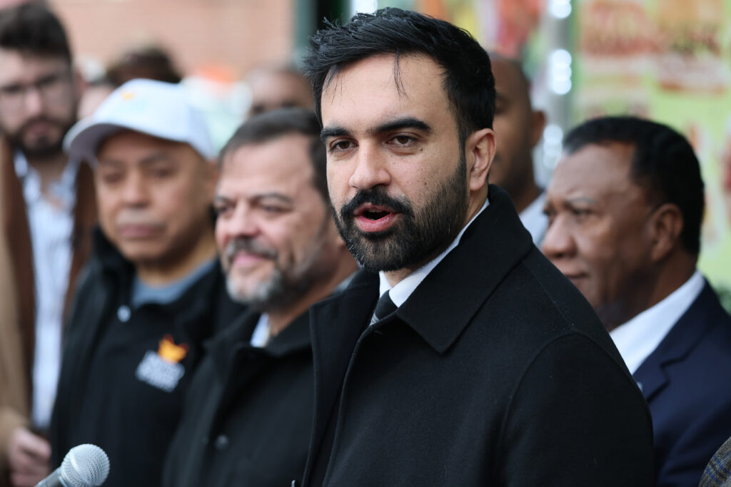 New York Mayoral Candidate Zohran Mamdani speaks during a press conference on October 29, 2025 in the Belmont neighborhood of the Bronx.