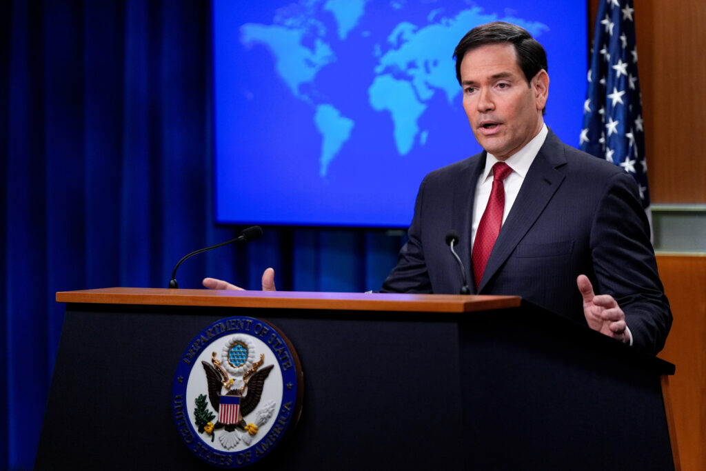 The secretary of state, Marco Rubio, speaks during a news conference at the State Department on December 19, 2025. Julia Demaree Nikhinson/AP