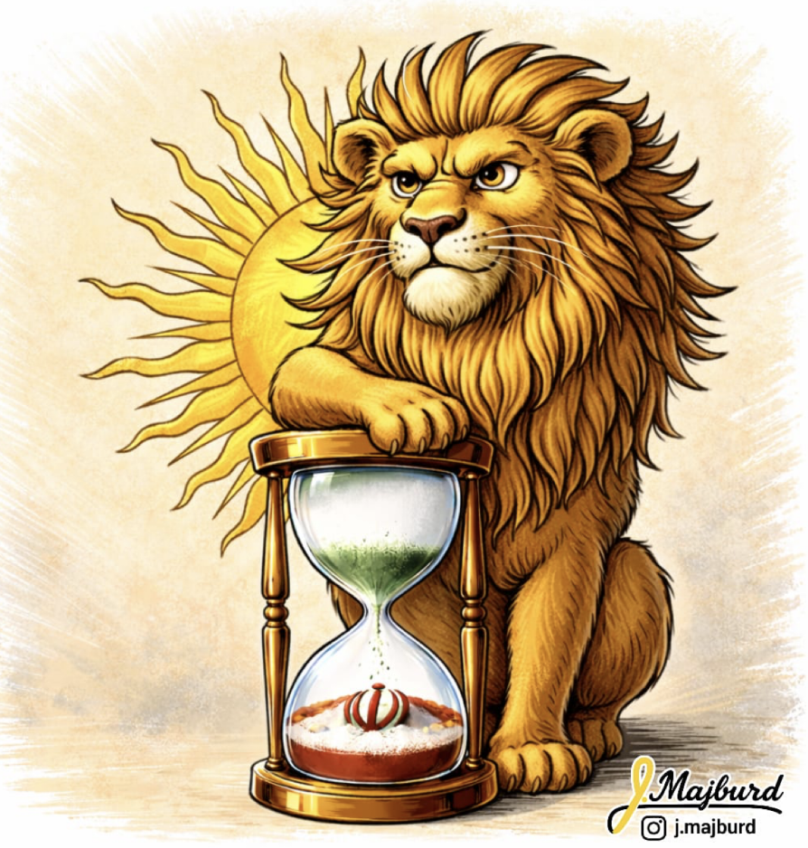 From Israel’s foreign ministry’s Farsi-language X account. The X caption is translated to “the rise of the lion-men and lion-women of Iran for the battle against darkness. Light is victorious over darkness.”