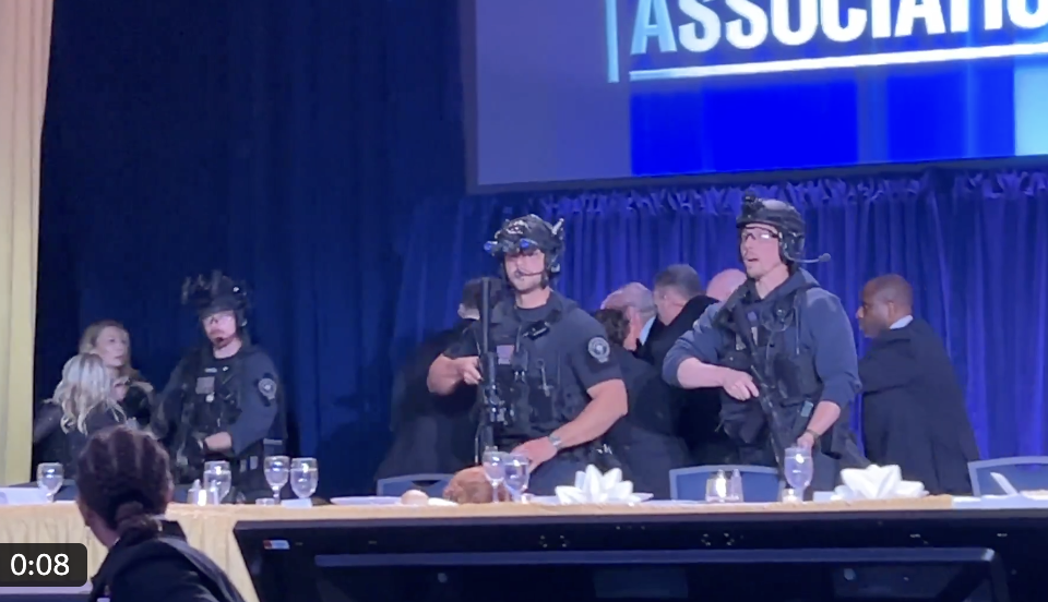 Shots Fired at Washington Correspondents’ Dinner; Trump and First Lady Rushed Out With No Injuries Reported